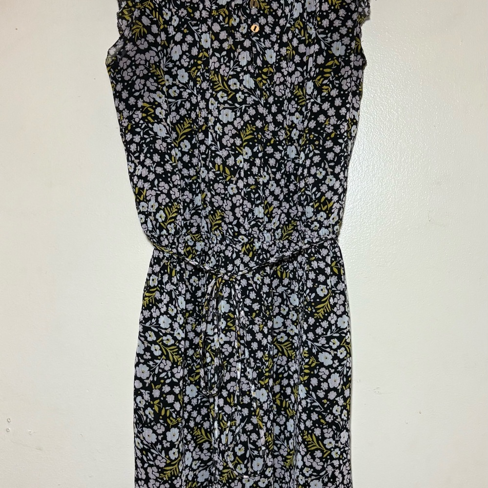 LOFT Black and White Floral Maxi Dress